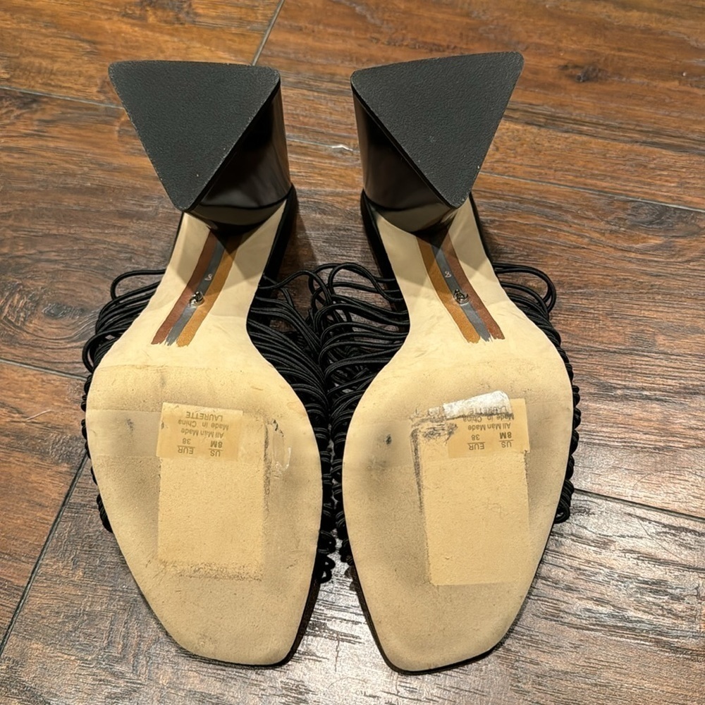 Sam Edelman Black Braided Strap Block Heel Mule - Picture 13 of 15